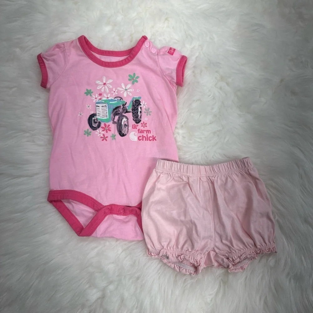 Carhartt Baby girl matching outfit set with Carter’s shorts